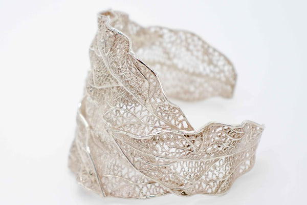 Aly Sterling Silver Cuff with Rhodium Plating – Artisan Jewelry