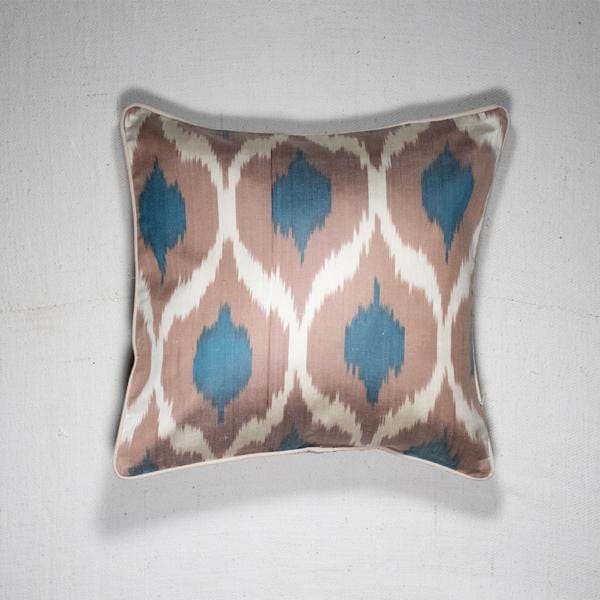 Dots Ikat Silk Velvet Throw Pillow – 16x16 Cover