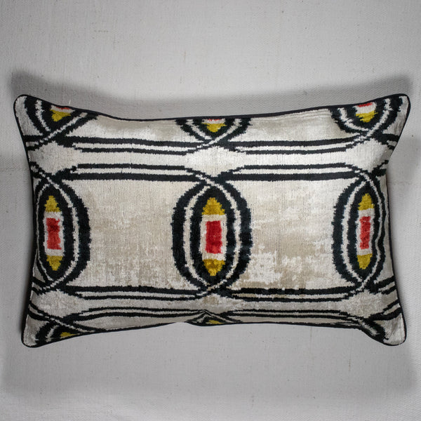 Candle Ikat Throw Pillow – Silk Velvet Accent Pillow