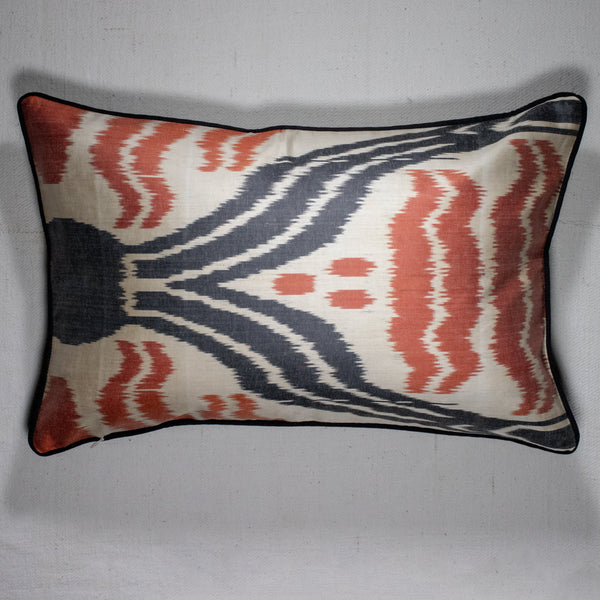 Candle Ikat Throw Pillow – Silk Velvet Accent Pillow