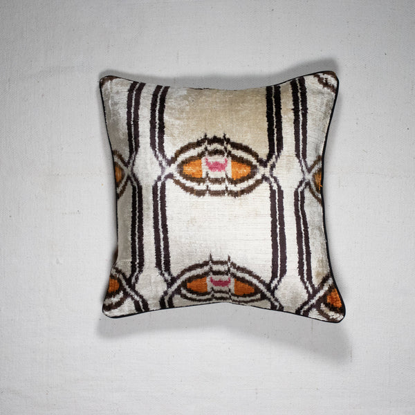 Ikat Throw Pillow – Silk Velvet Candle-Inspired Design