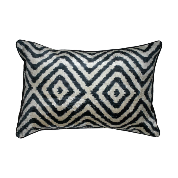 Dazed Ikat Throw Pillow – Silk Velvet Design Accent