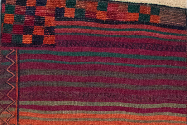 Charles Vintage Striped Kilim Rug – Wool Saddle Bag