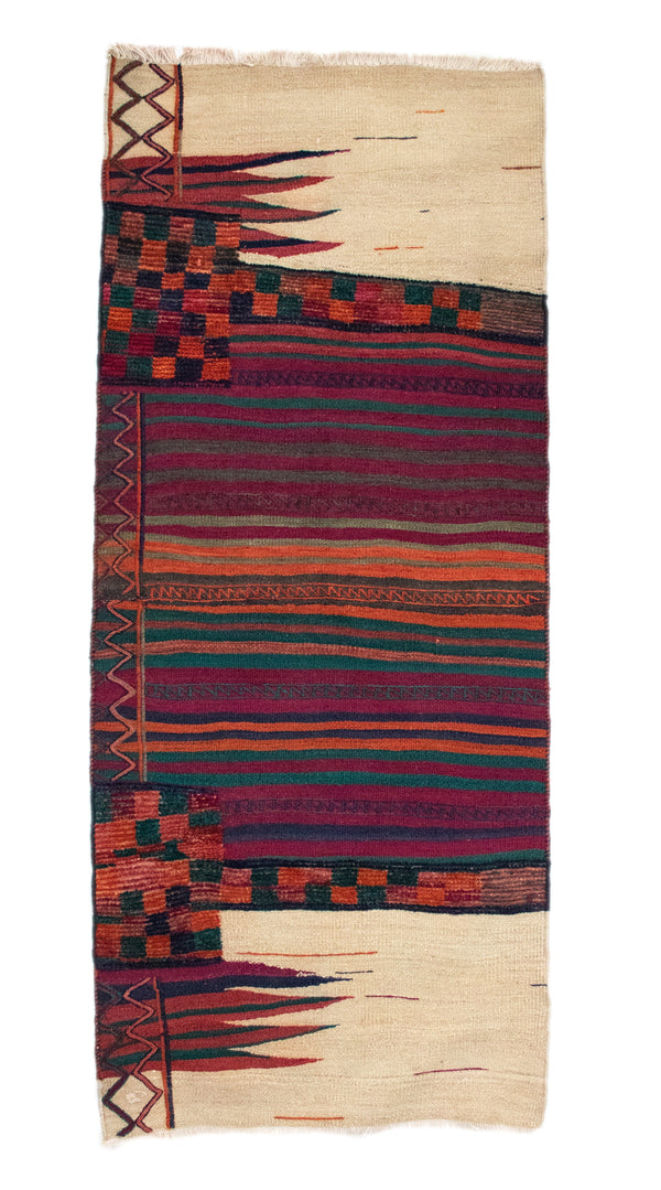 Charles Vintage Striped Kilim Rug – Wool Saddle Bag